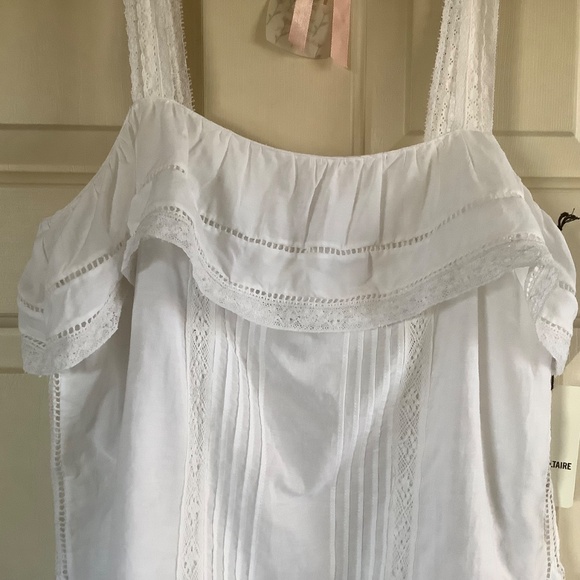 Zadig & Voltaire Cya Ruffled Lace Camisole White SZ L - Picture 5 of 16